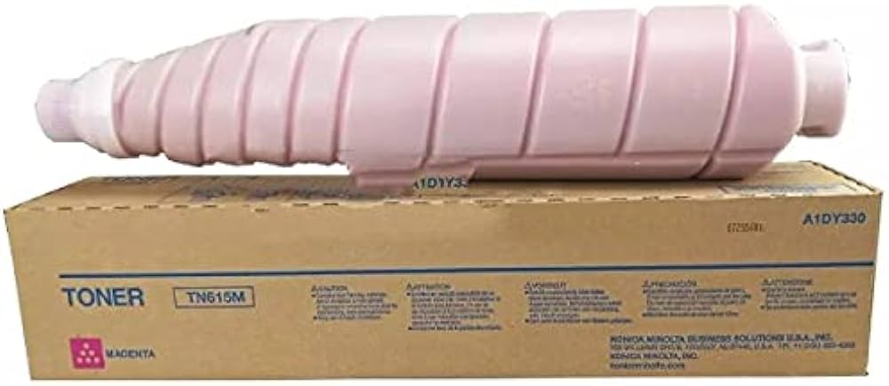 Konica Minolta Genuine OEM TN615M (TN-615M) Magenta Toner Cartridge (68K YLD) (AKA A1DY330)