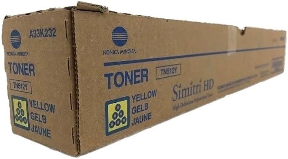 Konica Minolta Genuine OEM A33K232 (TN512Y) TN-512Y Yellow Toner Cartridge (26K YLD)