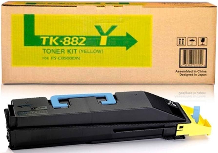 Kyocera Mita Genuine OEM TK882Y (TK-882Y) Yellow Toner Cartridge (18K YLD) (AKA 1T02KAAUSO)