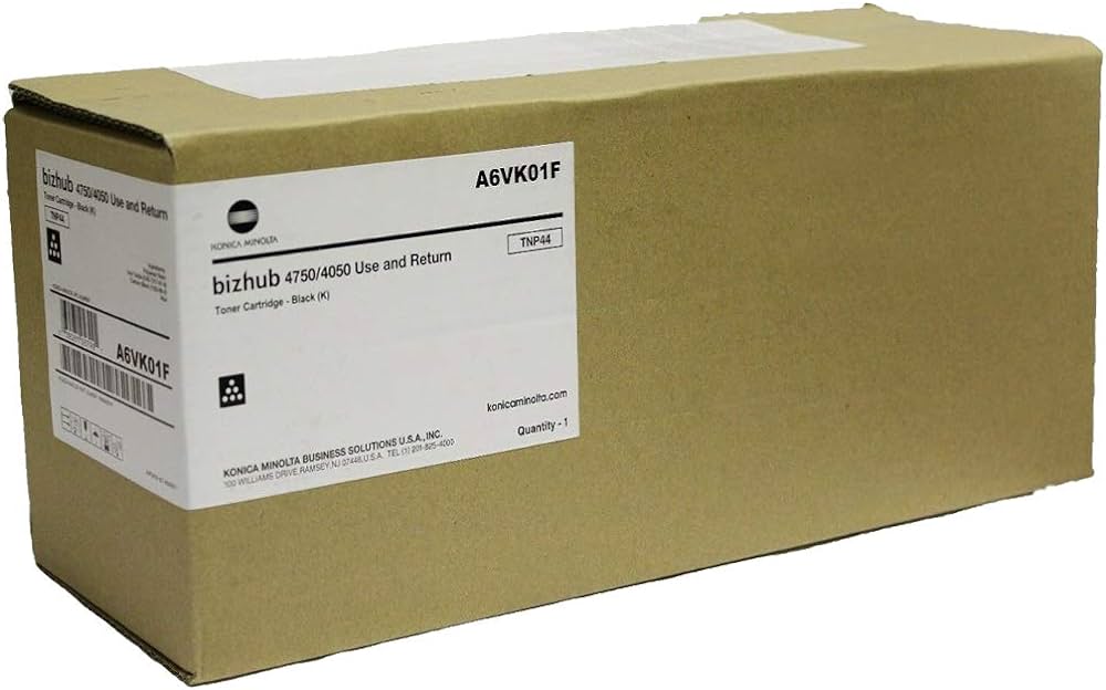 Konica Minolta Genuine OEM TNP44 (AKA A6VK01F) Black Toner Cartridge (20K YLD)