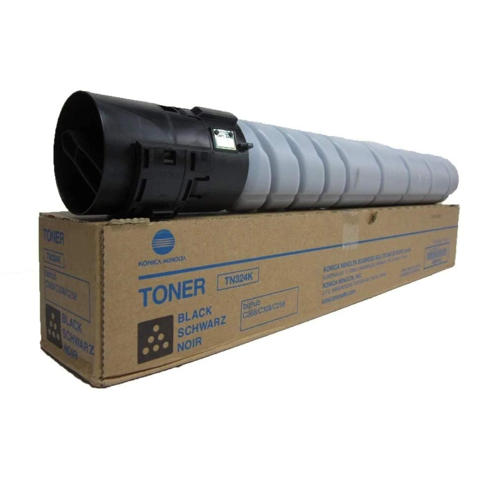 Konica Minolta Genuine OEM TN324K (A8DA130) Black Toner Cartridge (28K YLD)