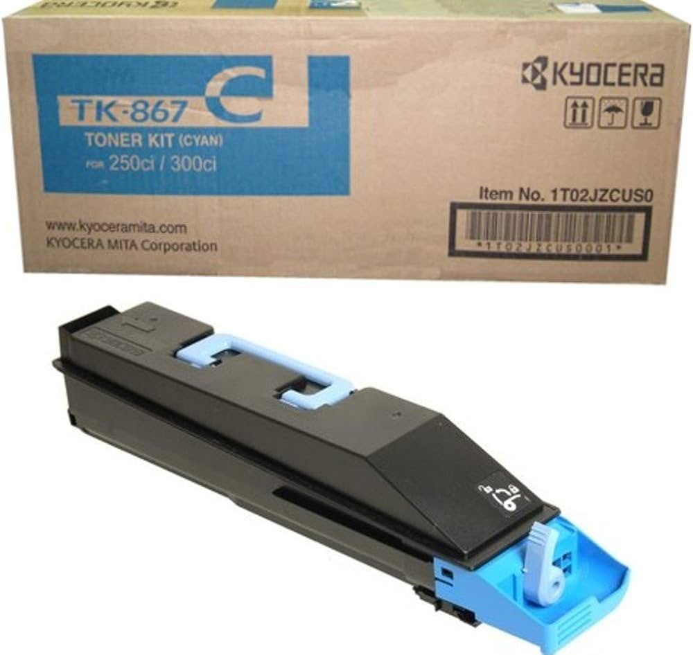 Kyocera Mita Genuine OEM TK867C (TK-867C) Cyan Toner Cartridge (12K YLD) (aka 1T02JZCUS0)