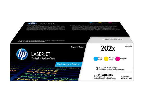 HP 202X CYM Original LJ Toner Cartridges