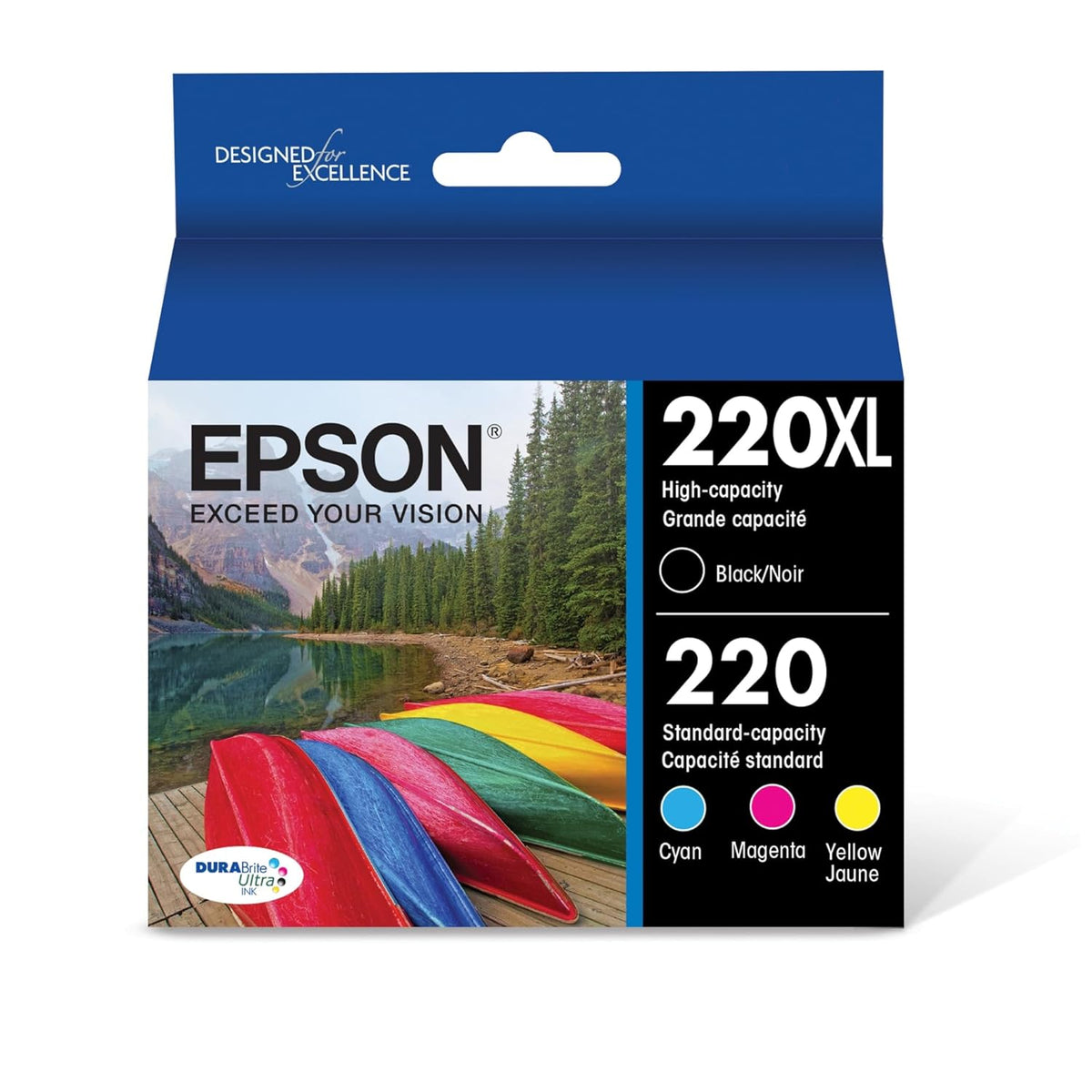 T220XL-BCS Epson T220 DURABrite Ultra XL Black and Color Com