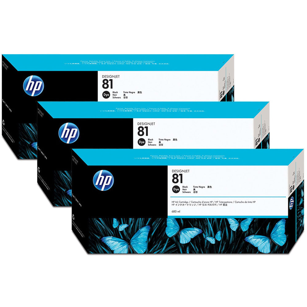 C5066A HP #81 BLACK DYE 3 INK MULTI PACK