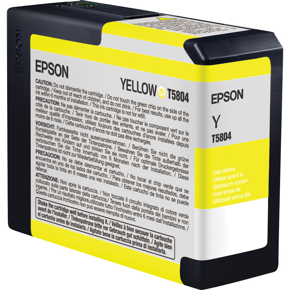 T580400 EPSON ULTRACHROME YELLOW INK 80ML, STYLUS PRO 3800