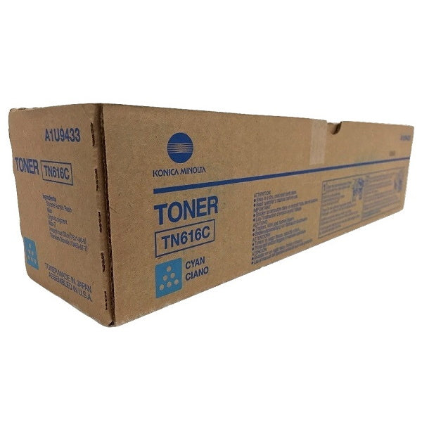 Konica Minolta Genuine OEM A1U9433 (TN616C) HIGH YIELD Cyan Toner Cartridge (41.8K YLD)