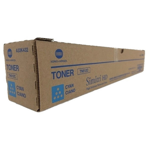 Konica Minolta Genuine OEM A33K432 (TN512C) TN-512C Cyan Toner Cartridge (26K YLD)