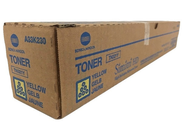 Konica Minolta Genuine OEM TN321Y (A33K230) Yellow Toner Cartridge (25K YLD)