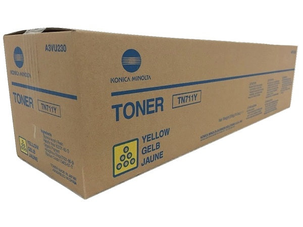 Konica Minolta Genuine OEM A3VU230 (TN711Y) TN-711Y Yellow Toner Cartridge (31.5K YLD)