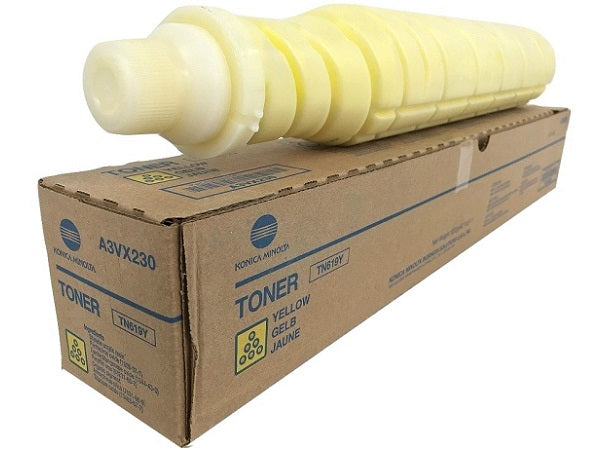 Konica Minolta Genuine OEM TN619Y (A3VX230) Yellow Toner Cartridge