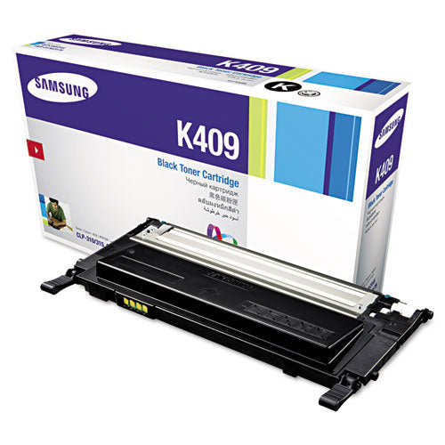 Samsung CLP310 Black Toner Cartridge, Genuine OEM (CLT-K409S, SU141A)