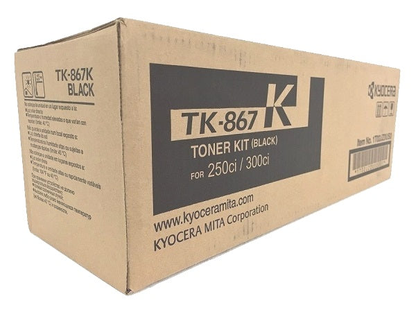 Kyocera Mita Genuine OEM TK867K (TK-867K) Black Toner Cartridge (20K YLD) (aka 1T02JZ0US0  TK869K  TK-869K)