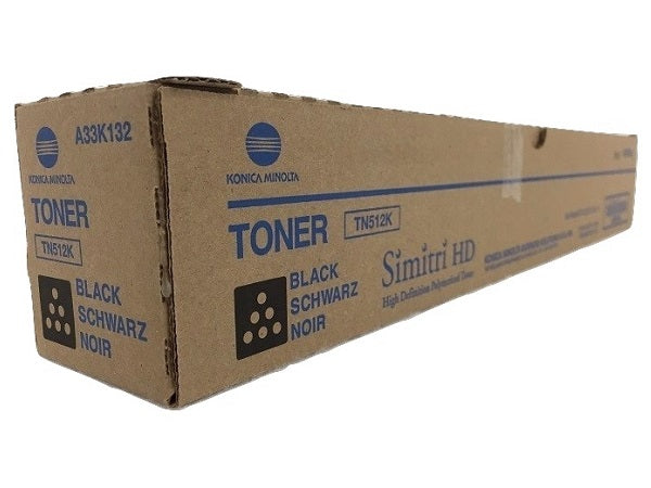 Konica Minolta Genuine OEM A33K132 (TN512K) TN-512K Black Toner Cartridge (27.5K YLD)